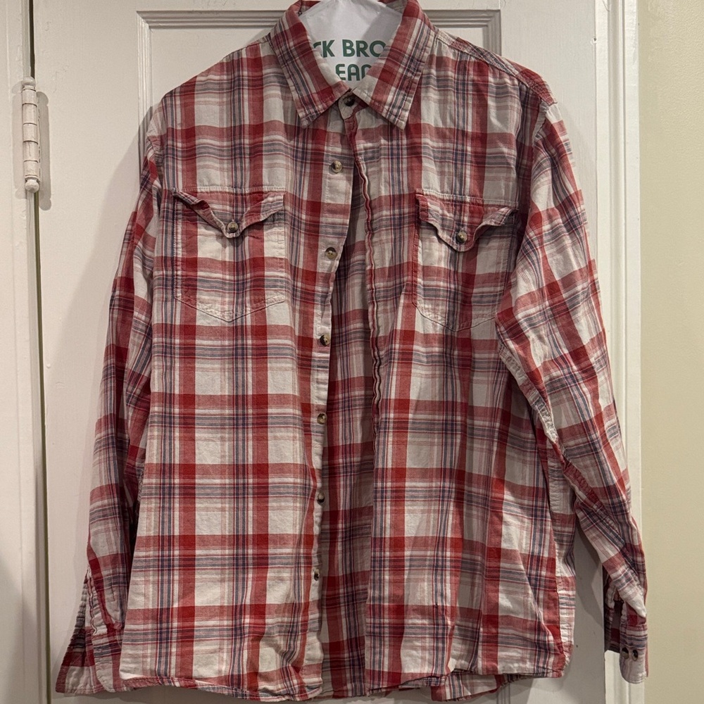 Vintage Wrangler Red Plaid Men's Shirt